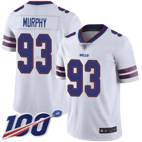 Men Buffalo Bills #93 Trent Murphy White Vapor Untouchable Limited Player 100th Season NFL Jersey->buffalo bills->NFL Jersey